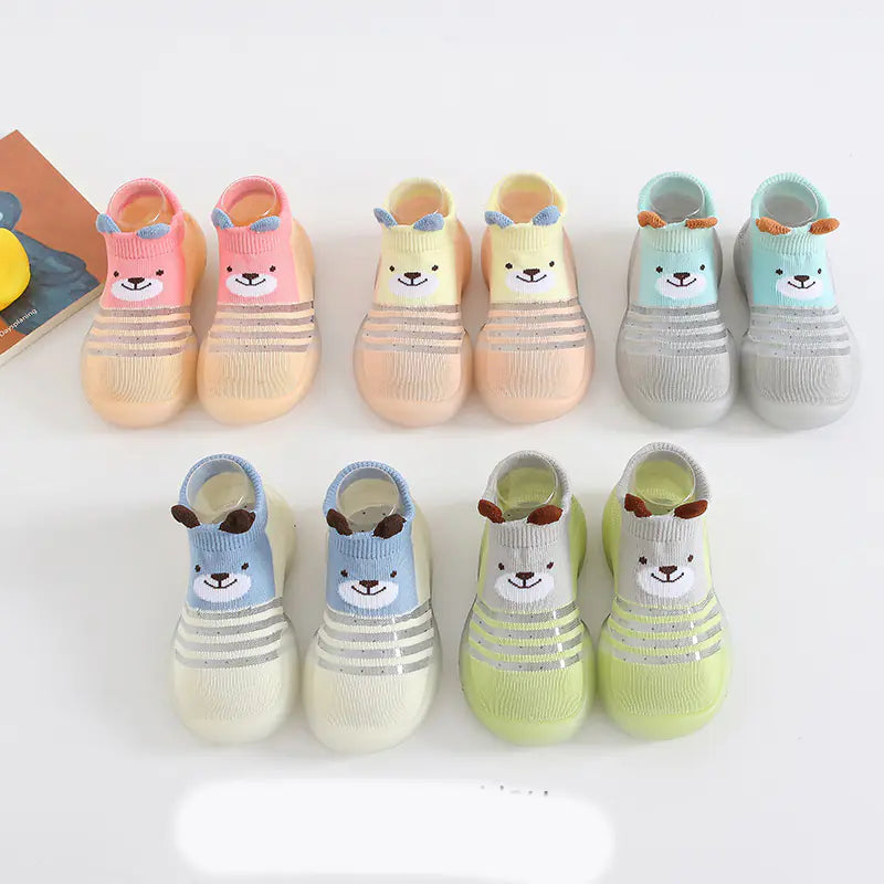 Tinylis - Breathable Cartoon Baby Walker Shoes with Non-Slip Socks